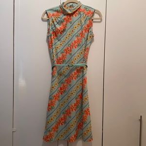 Vintage Belted Floral Dress